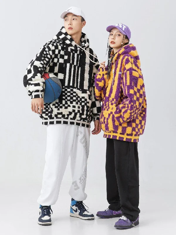 Indie Oversized Plush Hoodie Hoodie with Batwing Sleeves Loose Dramatic