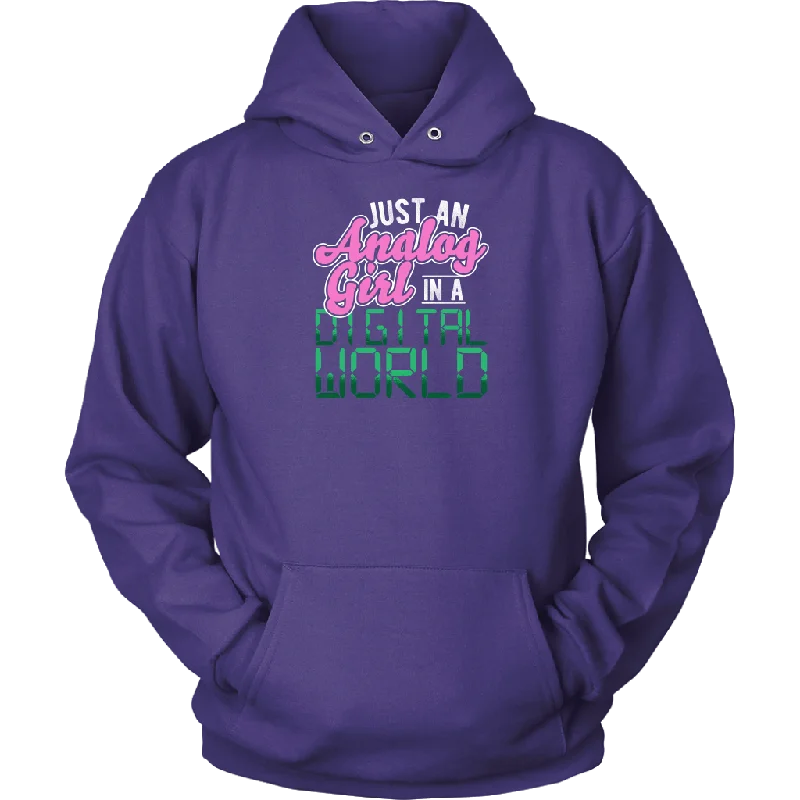 Just An Analog Girl In A Digital World Hoodie Hoodie Dress Longline Feminine