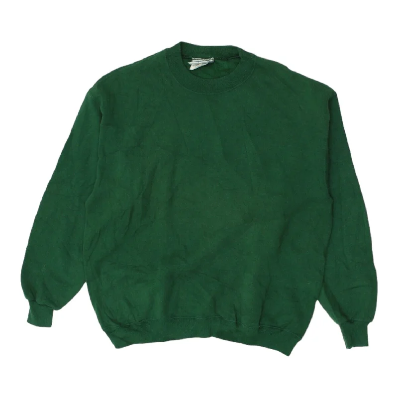Lee Heavyweight Mens Green Crew Neck Sweatshirt | Vintage Sweater Jumper VTG Hoodie with Mock Neck Collared Structured Lee Heavyweight Mens Green Crew Neck Sweatshirt | Vintage Sweater Jumper VTG Hoodie with Mock Neck Collared Structured