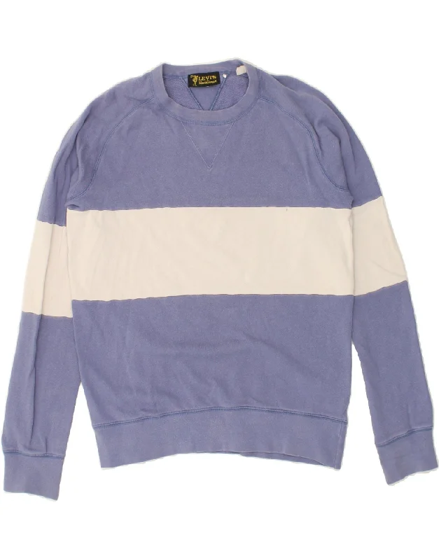 LEVI'S Mens Sweatshirt Jumper Small Blue Colourblock Cotton Hoodie with Illustration Artistic Creative LEVI'S Mens Sweatshirt Jumper Small Blue Colourblock Cotton Hoodie with Illustration Artistic Creative