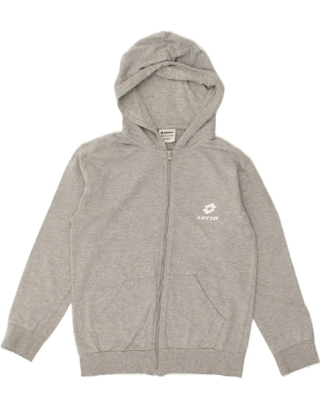 LOTTO Boys Zip Hoodie Sweater 9-10 Years Grey Cotton Hoodie with Pocket Utility Practical LOTTO Boys Zip Hoodie Sweater 9-10 Years Grey Cotton Hoodie with Pocket Utility Practical