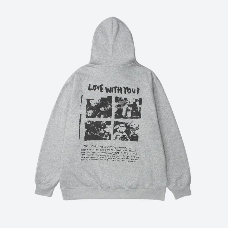 Love With You Hoodie Hoodie with Stripes Bold Sporty