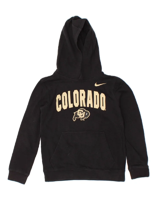 NIKE Boys Graphic Hoodie Jumper 8-9 Years Small Black Cotton Hoodie with Hem Elastic Stretchable Comfortable NIKE Boys Graphic Hoodie Jumper 8-9 Years Small Black Cotton Hoodie with Hem Elastic Stretchable Comfortable
