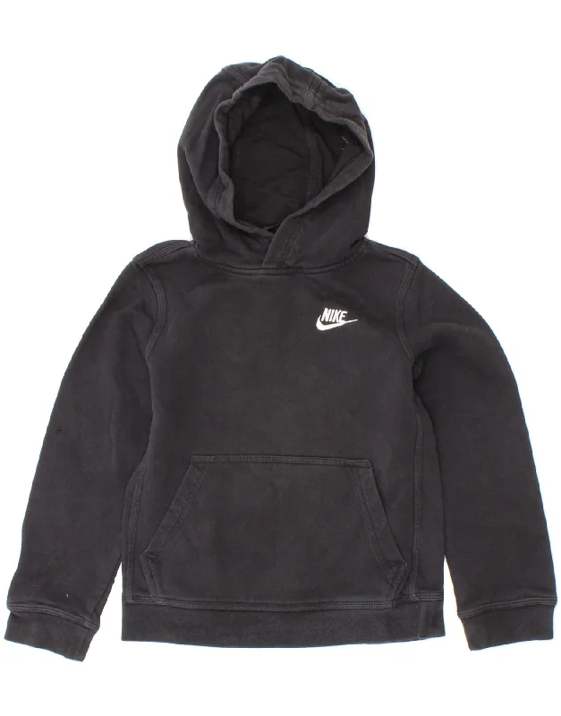 NIKE Boys Standard Fit Hoodie Jumper 8-9 Years Small Black Cotton Hoodie with Raw Hem Edgy Unfinished NIKE Boys Standard Fit Hoodie Jumper 8-9 Years Small Black Cotton Hoodie with Raw Hem Edgy Unfinished