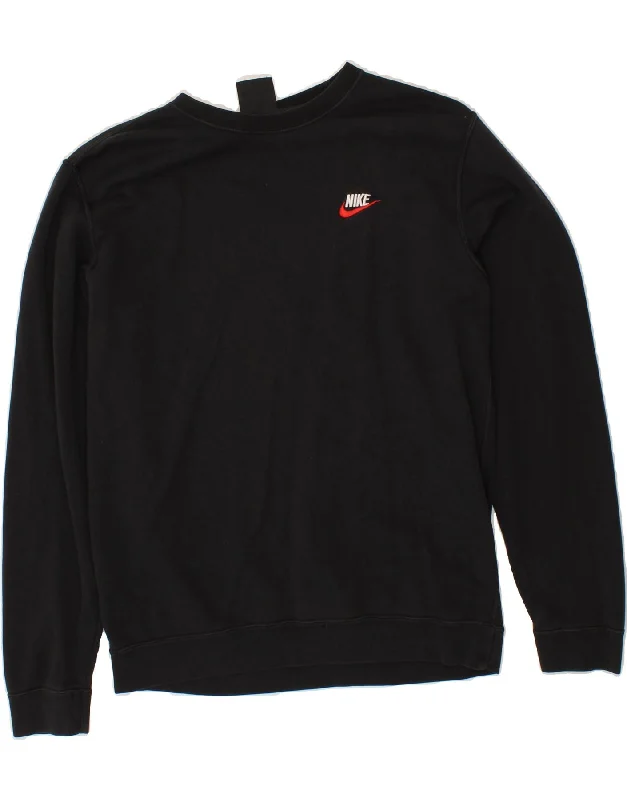 NIKE Mens Sweatshirt Jumper Medium Black Cotton Hoodie with Velcro Closure Adjustable Secure NIKE Mens Sweatshirt Jumper Medium Black Cotton Hoodie with Velcro Closure Adjustable Secure