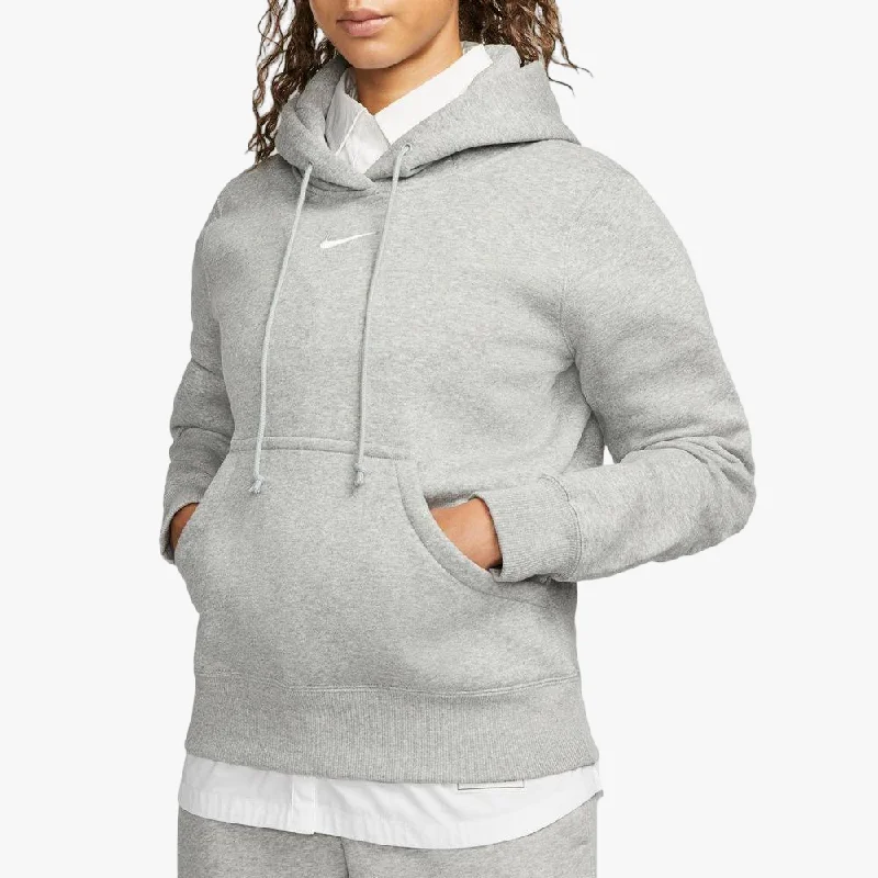 Nike Womens Nsw Phnx Hoodie Grey Hoodie with Distressed Vintage Worn