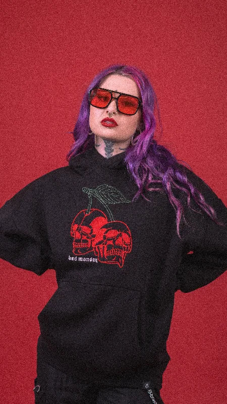 Oversized Cherry Skull Hoodie Hoodie with Neon Bright Vibrant