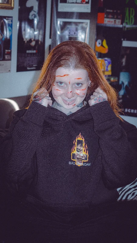 Oversized Regan Hoodie / Back Print Hoodie with Fur Luxurious Winter