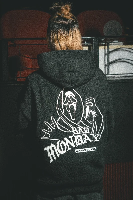 Oversized Slasher Hoodie / Back Print Hoodie with Button Classic Timeless