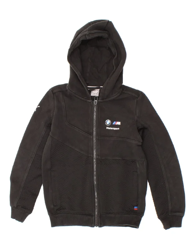 PUMA Boys BMW Motorsport Zip Hoodie Sweater 9-10 Years Black Cotton Hoodie with Emblem Brand Identity PUMA Boys BMW Motorsport Zip Hoodie Sweater 9-10 Years Black Cotton Hoodie with Emblem Brand Identity