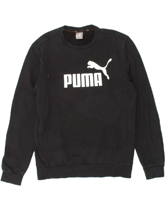 PUMA Mens Graphic Sweatshirt Jumper Medium Black Cotton Hoodie with Fur Luxurious Winter PUMA Mens Graphic Sweatshirt Jumper Medium Black Cotton Hoodie with Fur Luxurious Winter