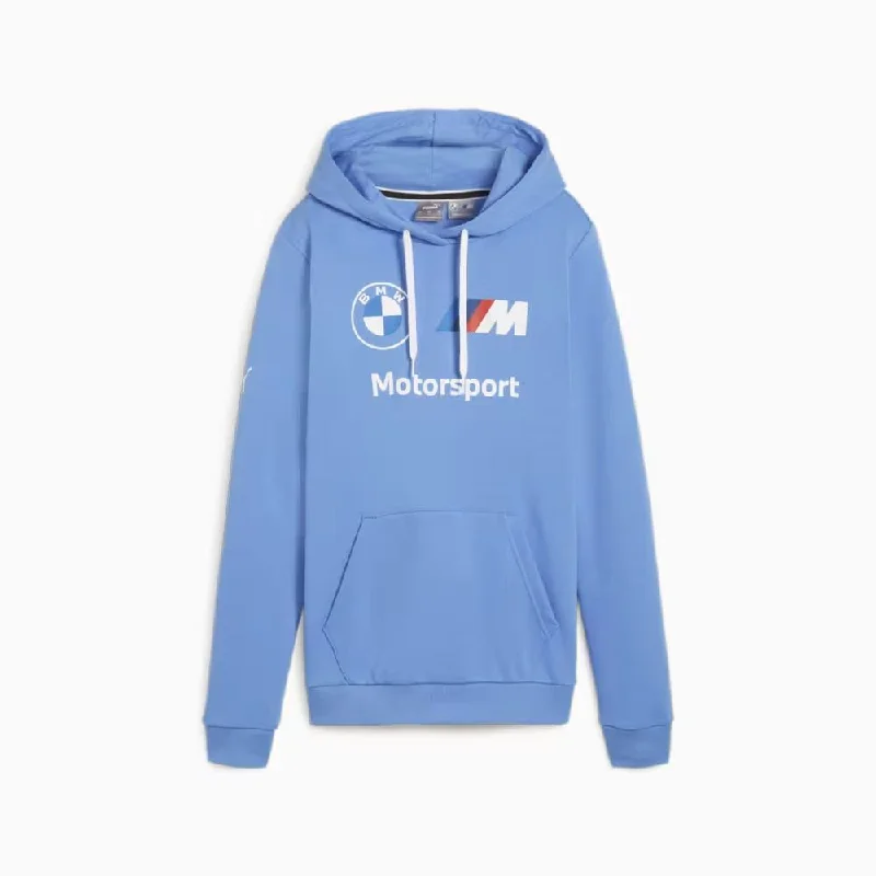 Puma Womens Bmw Mms Ess Hoodie Ft Blue Hoodie with V-Neck Classic Versatile