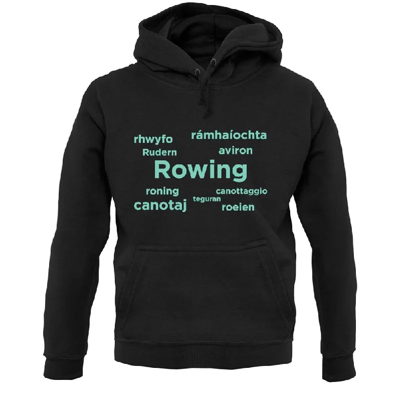 Rowing Languages Unisex Hoodie Hoodie with Bell Sleeves Flared Feminine