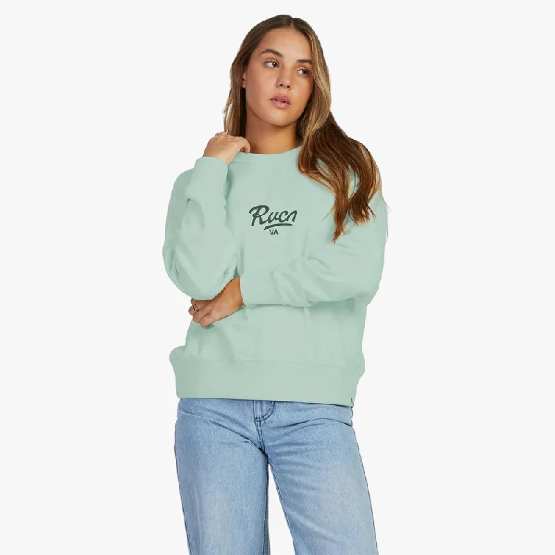 Rvca Womens Decca Hoodie Sage Hoodie with Relaxed Fit Easy Casual