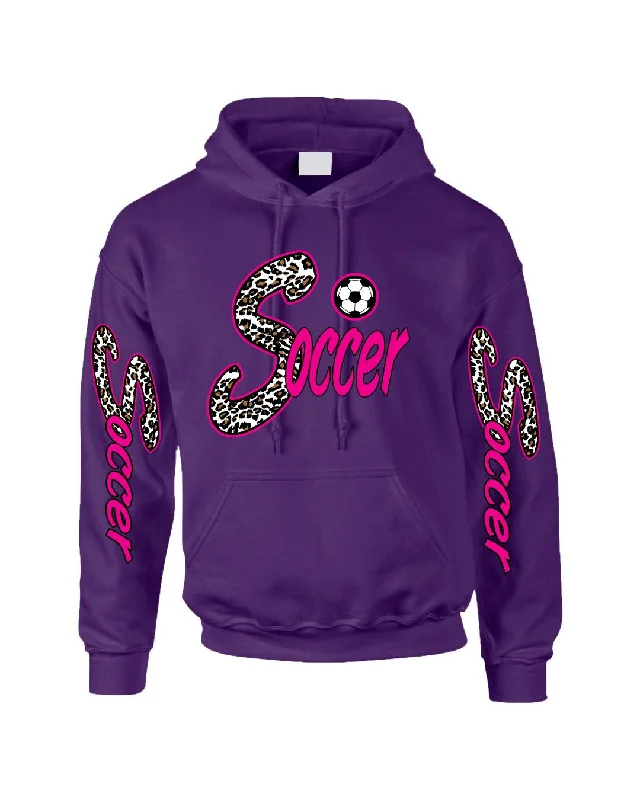 Soccer White Leopard women's Hoodies Hoodie with Pastel Soft Subtle