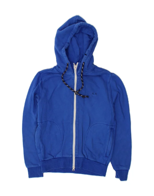 SUN68 Boys Zip Hoodie Sweater 11-12 Years Blue Cotton Hoodie with Exposed Zipper Edgy Industrial SUN68 Boys Zip Hoodie Sweater 11-12 Years Blue Cotton Hoodie with Exposed Zipper Edgy Industrial