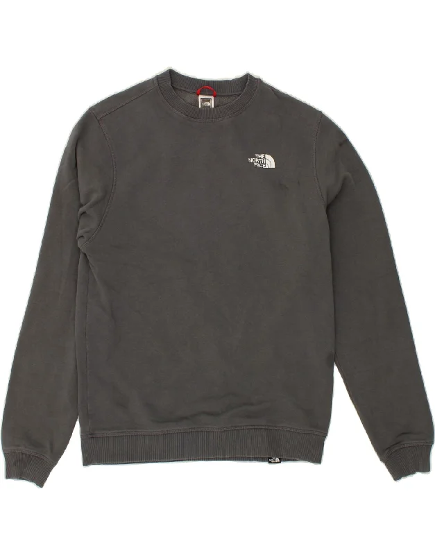 THE NORTH FACE Mens Sweatshirt Jumper Medium Grey Cotton Hoodie Crop Top Short Trendy