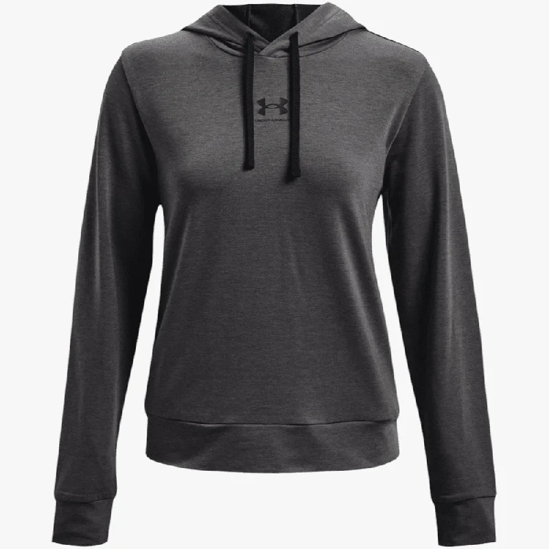 Under Armour Womens Rival Terry Hoodie 010 Grey Hoodie with Exposed Zipper Edgy Industrial Under Armour Womens Rival Terry Hoodie 010 Grey Hoodie with Exposed Zipper Edgy Industrial