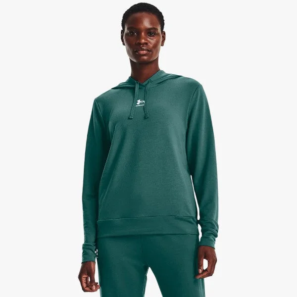 Under Armour Women's Rival Terry Hoodie 722 Blue Hoodie with Cuffed Sleeves Snug Secure Under Armour Women's Rival Terry Hoodie 722 Blue Hoodie with Cuffed Sleeves Snug Secure