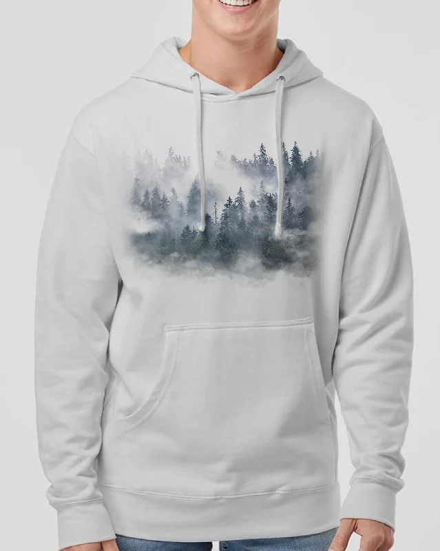 Unisex Forest and Clouds Hoodie Hoodie with Gradient Ombre Colorful