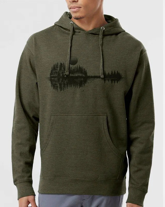 Unisex Nature Guitar Hoodie Hoodie with Set-In Sleeves Structured Classic