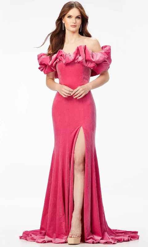 Ashley Lauren 11217 - Off- Shoulder Ruffle Long Dress Tunics Essential wardrobe
