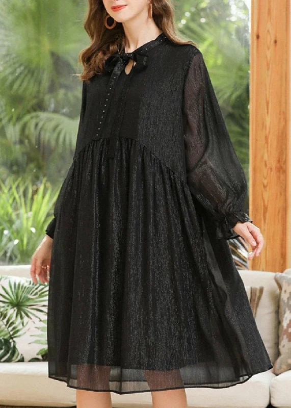 Boutique Black Chiffon Rivet Summer Long Dresses Elegant Long Evening