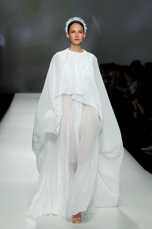 Cape bodice oversized flowy dress Tunics Silk luxurious