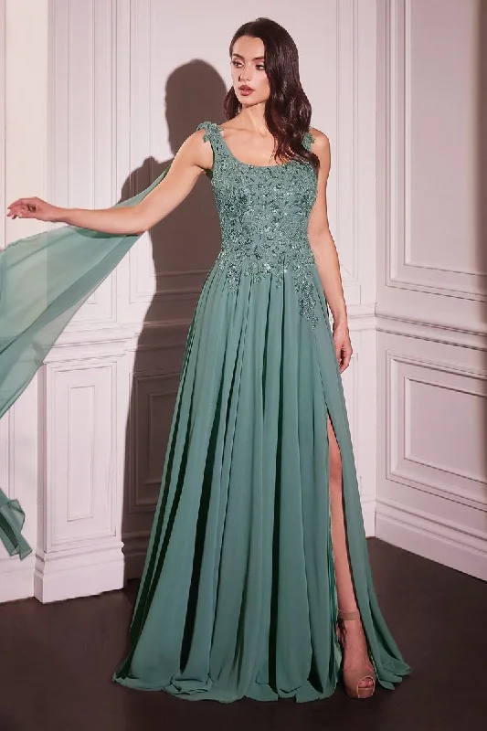 CHIFFON A-LINE GOWN & LONG CAPE SLEEVES  CDCDS509 Tunics Seasonal trendy