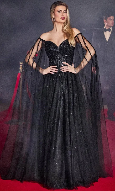 Cinderella Divine CD0204 - Prom Dress with Embellished Cape Sleeves Tunics Sale discount Cinderella Divine CD0204 - Prom Dress with Embellished Cape Sleeves Tunics Sale discount