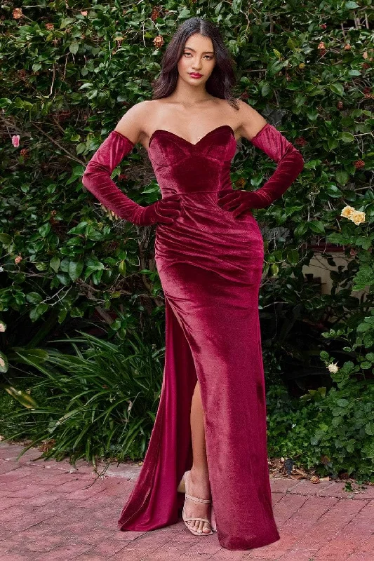 Cinderella Divine - CH176 Velvet sweetheart gown with Gloves Tunics Exclusive limited Cinderella Divine - CH176 Velvet sweetheart gown with Gloves Tunics Exclusive limited