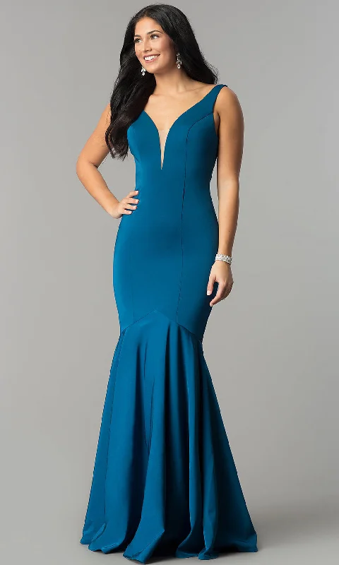 V-Neck Long Mermaid Prom Dress with Drop Waist Tunics Chinos classic