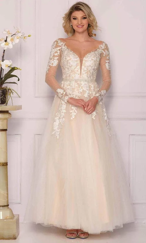 Dave & Johnny Bridal A10299 - Beaded Waistband Bridal Gown Turtleneck Neckline Stylish Dave & Johnny Bridal A10299 - Beaded Waistband Bridal Gown Turtleneck Neckline Stylish