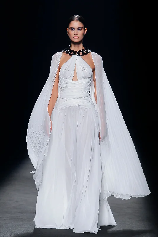 Draped waistline chained straps flowy gown Tunics Hiking breathable