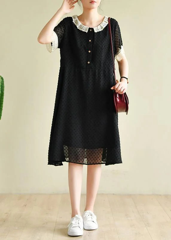 Italian o neck baggy dresses Inspiration black Dresses Tunics Mesh breathable