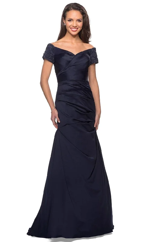 La Femme 25996 - Embellished Pleated Long Dress Tunics Designer luxury