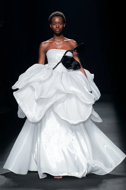 Layered waistline strapless ballgown Tunics Travel practical