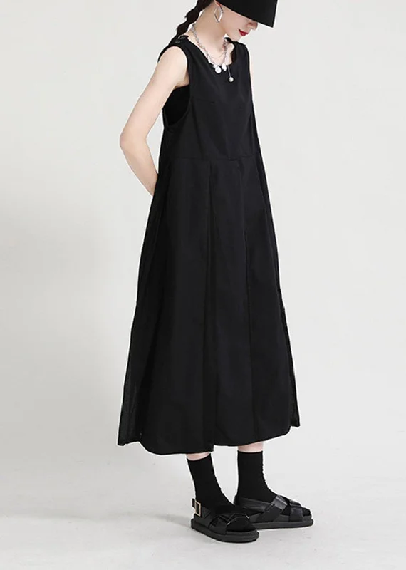 Natural Black O-Neck A Line Sleeveless Summer Long Dresses Tunics Sophisticated sleek Natural Black O-Neck A Line Sleeveless Summer Long Dresses Tunics Sophisticated sleek
