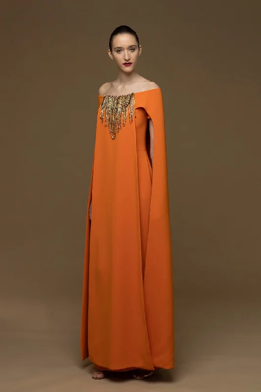 Off shoulder cape sleeves dress Tunics Leisure comfortable