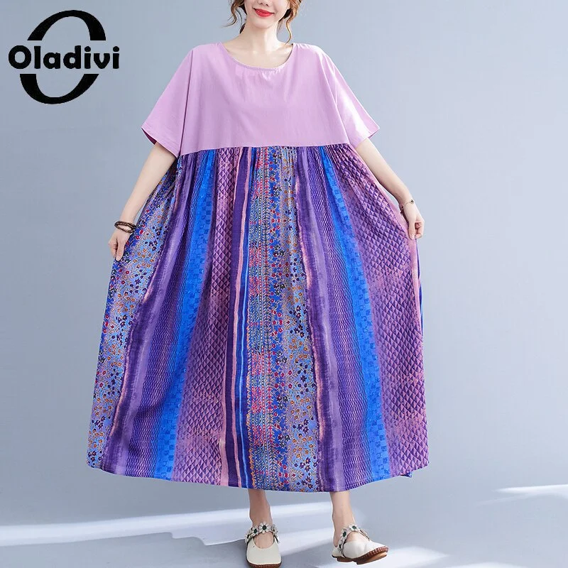 Oladivi Oversized Women's Print Boho Dress Ladies Summer Holiday Beach Wear Bohemian Maxi Long Dresses Robe Femme 88901 Tunics Bridal satin Oladivi Oversized Women's Print Boho Dress Ladies Summer Holiday Beach Wear Bohemian Maxi Long Dresses Robe Femme 88901 Tunics Bridal satin
