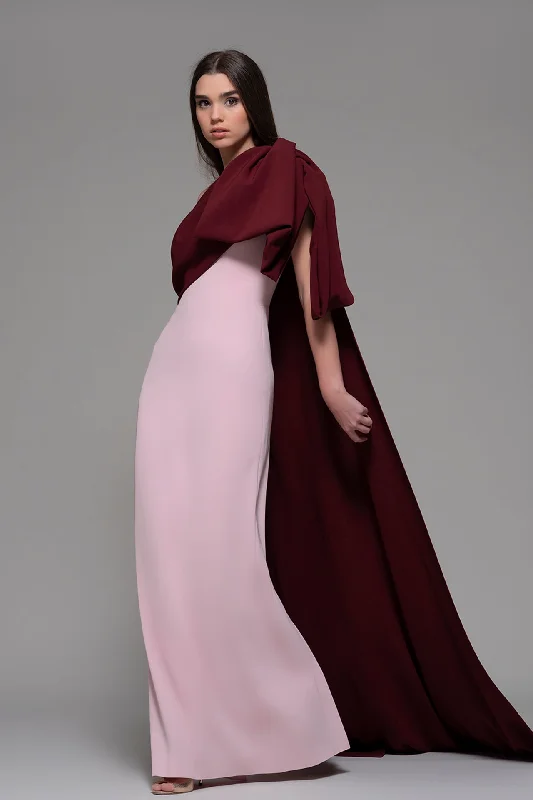 Sleeveless straight dress with draped cape Tunics Summer linen