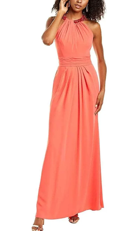 Theia 8812255 - Beaded Halter Neck A-Line Long Dress Tunics Handmade artisanal