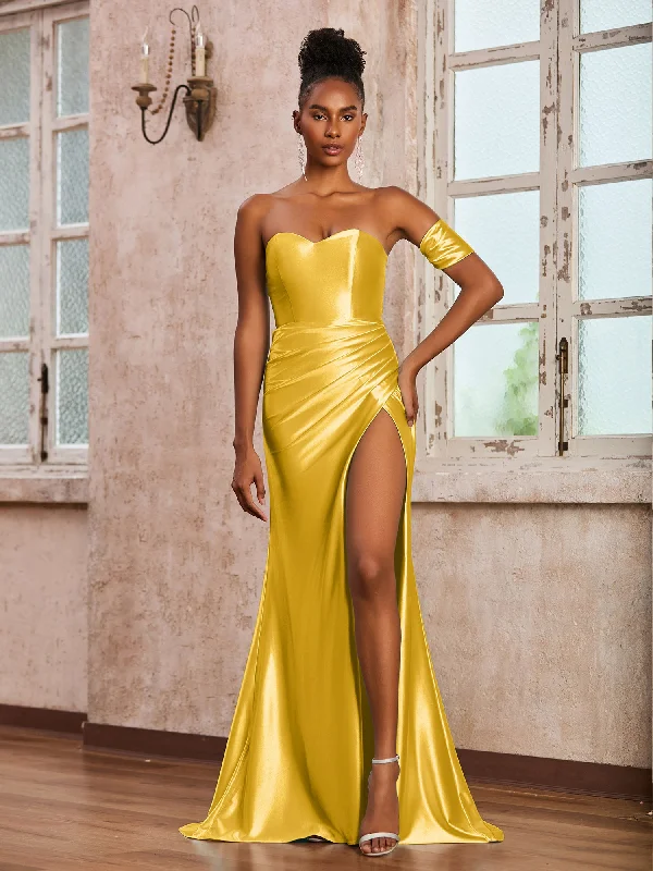 Sweetheart Strapless Long Dress With Sweep Train Marigold Tunics Formal black