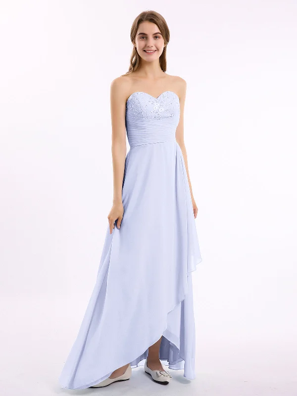 Strapless Sweetheart neck Long Dress with Beaded Lavender Tunics Sale discount