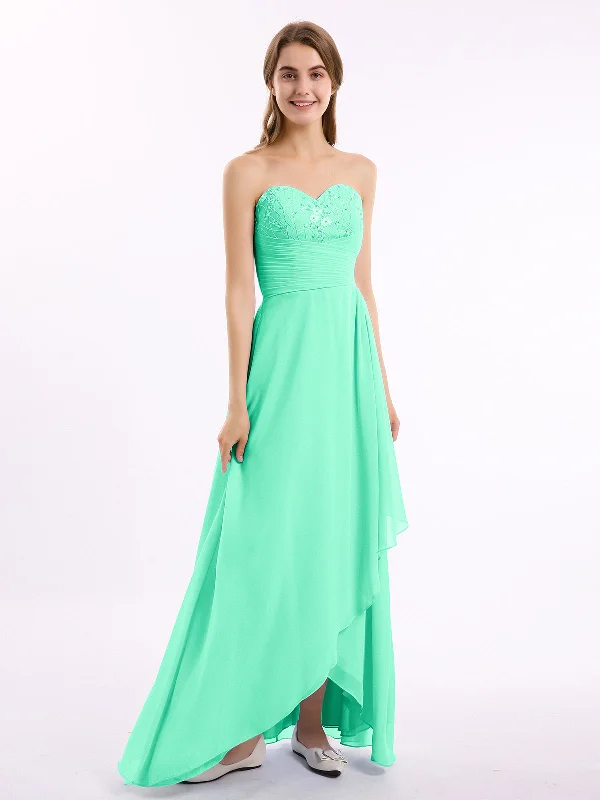 Strapless Sweetheart neck Long Dress with Beaded Turquoise Tunics Denim casual