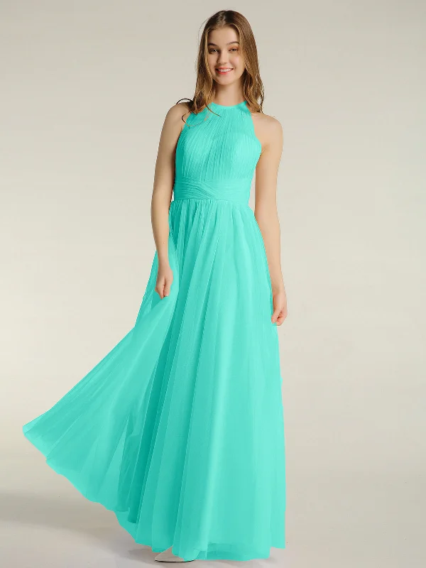 Illusion Neck Corss Waist Tulle Dresses-Spa Tunics Fleece cozy