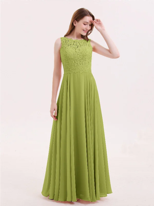 Lace Bodice Chiffon Skirt Long Dress-Clover Tunics Custom made