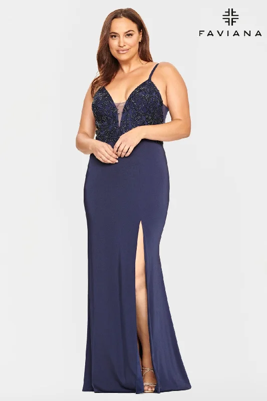 Plus Size V Neck Long Dress Featuring Applique Bodice Tunics Versatile all-occasion