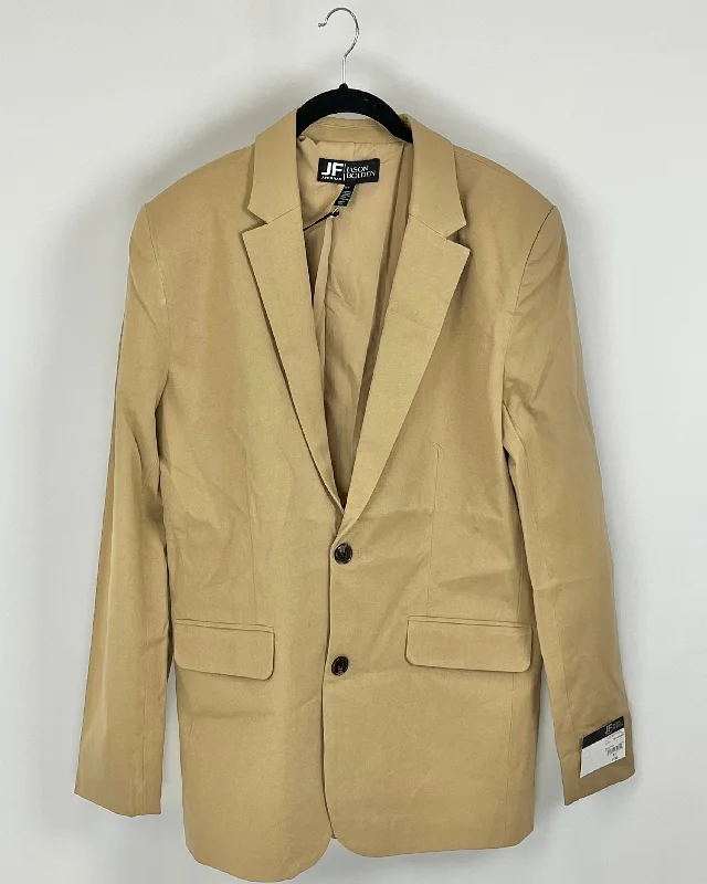 MENS Long Tan Blazer - Small - 1XL Women's Formal Blazer