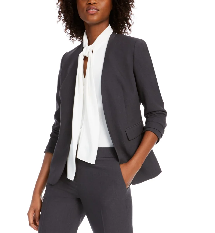 Bar III Collarless Open Front Blazer Women's Handmade Blazer